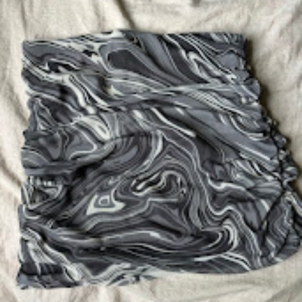 Garage black and white patterned mini skirt